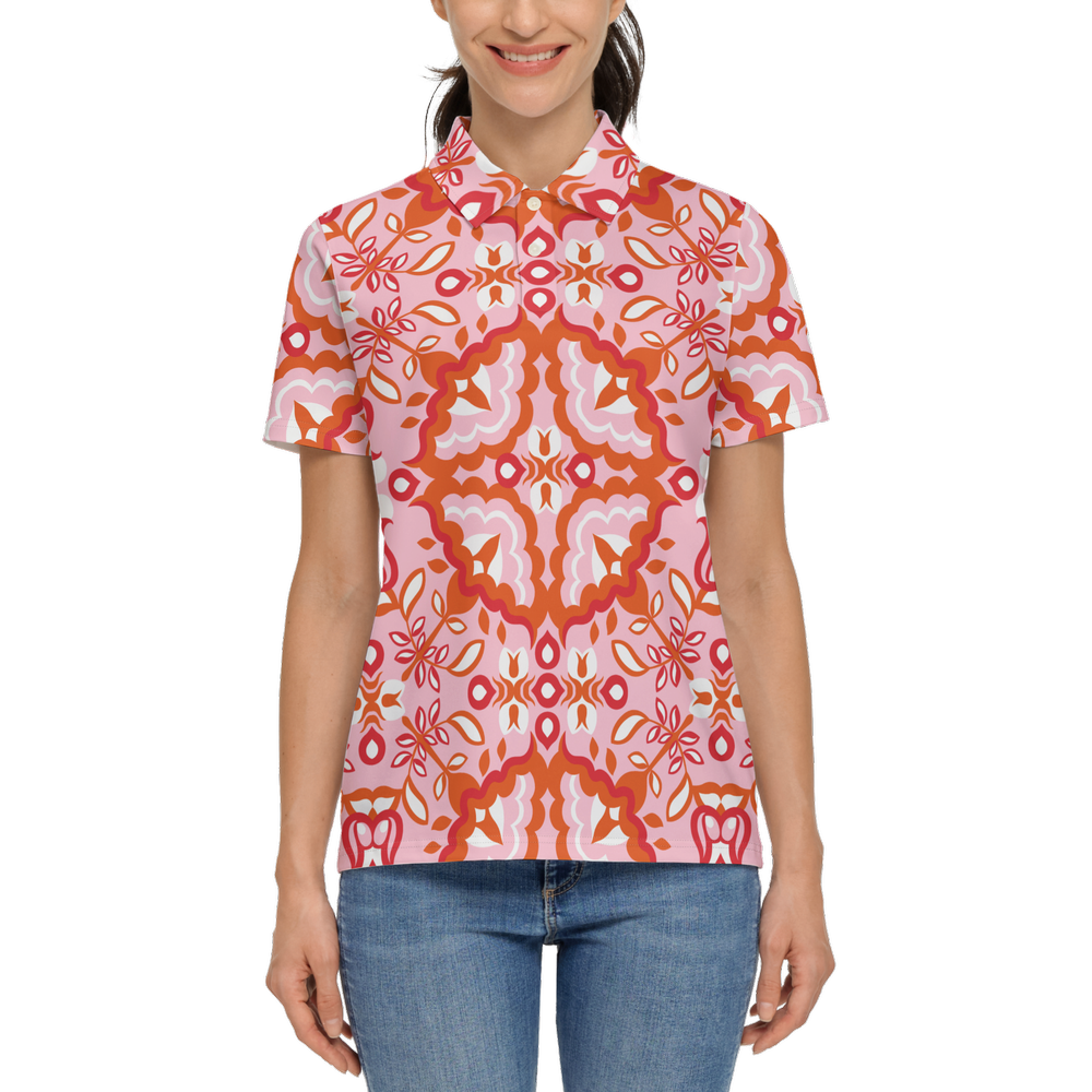 Kaleidoscope Women’s Classic Fit Short-Sleeve Polo Shirt