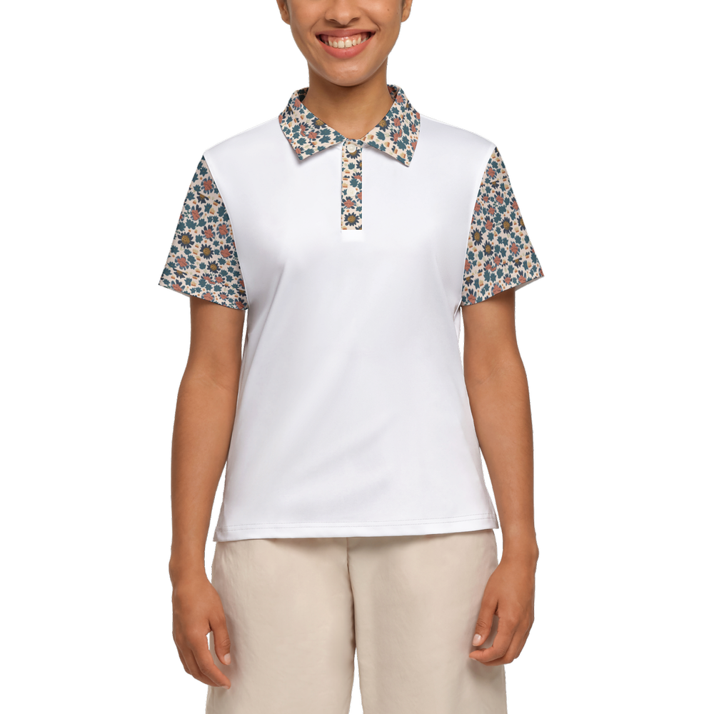 BlossomBlend: Women’s Slim Fit Short-Sleeve Polo Shirt